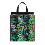 Tropical Palm And Hibiscus Print Insulated Lunch Tote