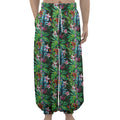 Tropical Palm And Hibiscus Print Lantern Pants