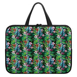 Tropical Palm And Hibiscus Print Laptop Sleeve With Handle