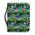 Tropical Palm And Hibiscus Print Leather Bible Cover