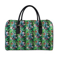 Tropical Palm And Hibiscus Print Leather Duffel Bag