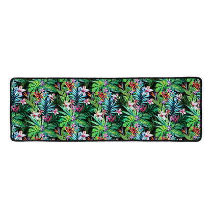 Tropical Palm And Hibiscus Print Long Kitchen Mat