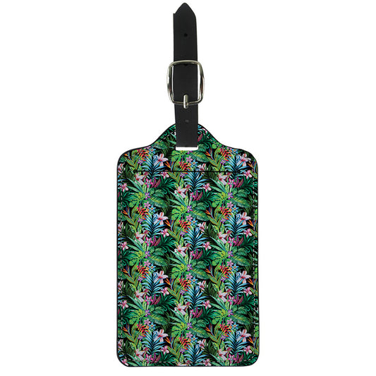 Tropical Palm And Hibiscus Print Luggage Tag
