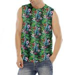 Tropical Palm And Hibiscus Print Men's Fitness Tank Top