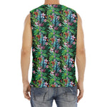 Tropical Palm And Hibiscus Print Men's Fitness Tank Top
