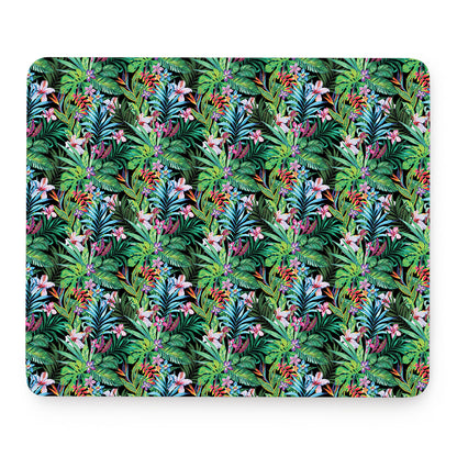 Tropical Palm And Hibiscus Print Mouse Pad