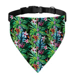 Tropical Palm And Hibiscus Print Over The Collar Dog Bandana