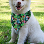 Tropical Palm And Hibiscus Print Over The Collar Dog Bandana