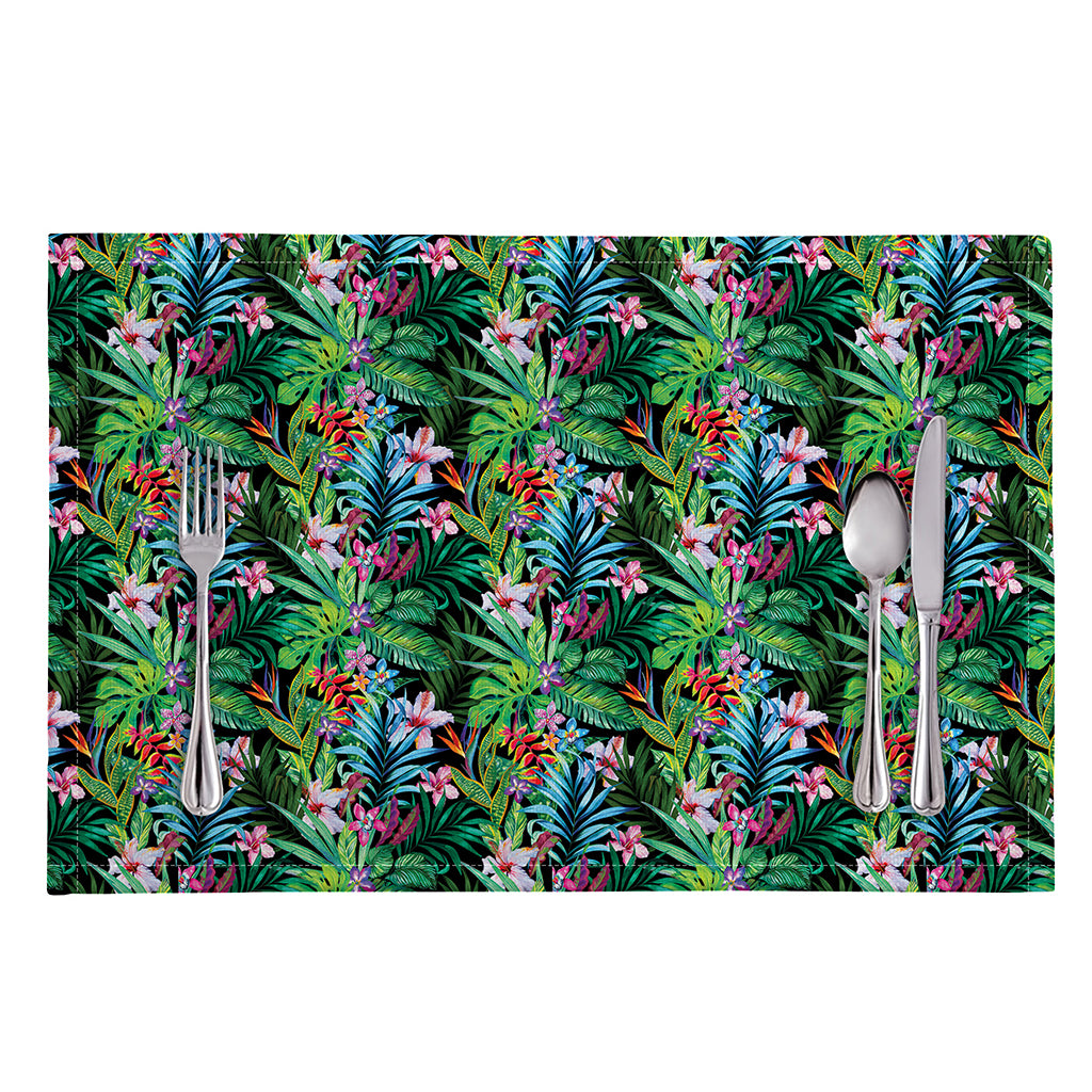 Tropical Palm And Hibiscus Print Placemat