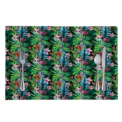 Tropical Palm And Hibiscus Print Placemat