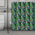 Tropical Palm And Hibiscus Print Polyester Shower Curtain
