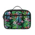 Tropical Palm And Hibiscus Print Portable Lunch Bag