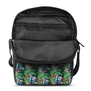 Tropical Palm And Hibiscus Print Rectangular Crossbody Bag