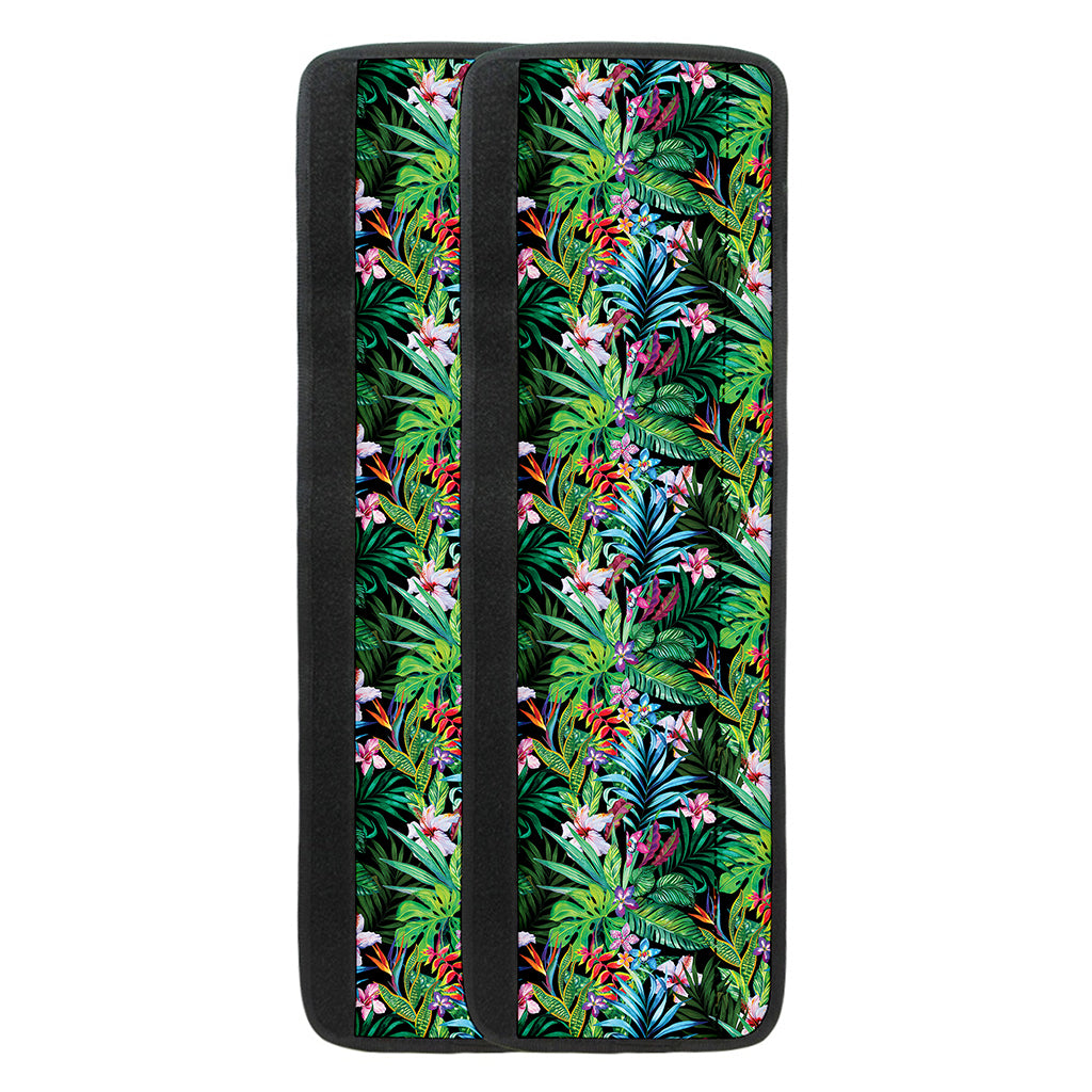 Tropical Palm And Hibiscus Print Refrigerator Handle Covers