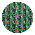 Tropical Palm And Hibiscus Print Round Blanket