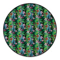 Tropical Palm And Hibiscus Print Round Floor Mat