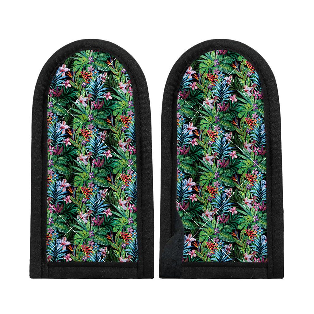 Tropical Palm And Hibiscus Print Skillet Handle Cover