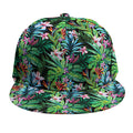 Tropical Palm And Hibiscus Print Snapback Cap