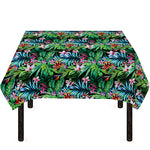 Tropical Palm And Hibiscus Print Tablecloth