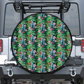 Tropical Palm And Hibiscus Print Tire Cover