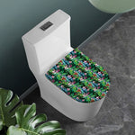 Tropical Palm And Hibiscus Print Toilet Lid Cover