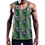 Tropical Palm And Hibiscus Print Training Tank Top