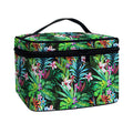 Tropical Palm And Hibiscus Print Travel Makeup Bag