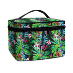 Tropical Palm And Hibiscus Print Travel Makeup Bag
