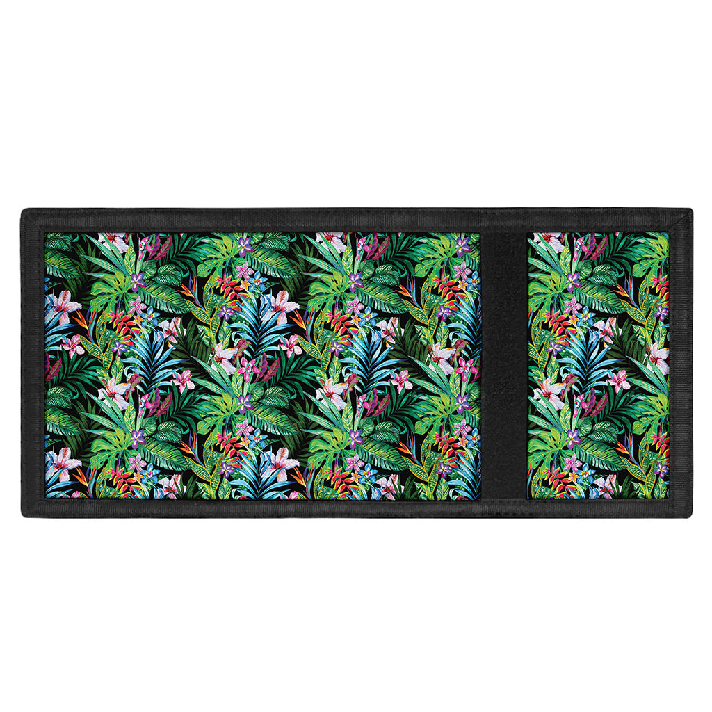 Tropical Palm And Hibiscus Print Trifold Wallet