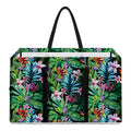 Tropical Palm And Hibiscus Print Utility Tote Bag