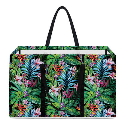 Tropical Palm And Hibiscus Print Utility Tote Bag
