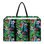 Tropical Palm And Hibiscus Print Utility Tote Bag