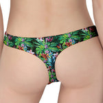 Tropical Palm And Hibiscus Print Women's Thong