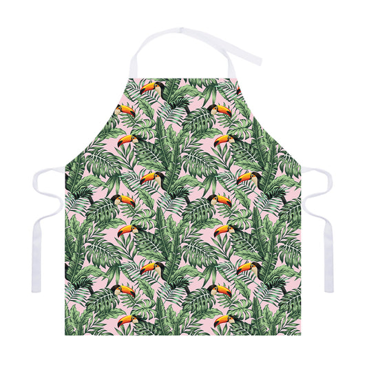 Tropical Palm Leaf And Toucan Print Adjustable Apron