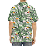 Tropical Palm Leaf And Toucan Print Aloha Shirt