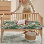 Tropical Palm Leaf And Toucan Print Baby Crib Sheet