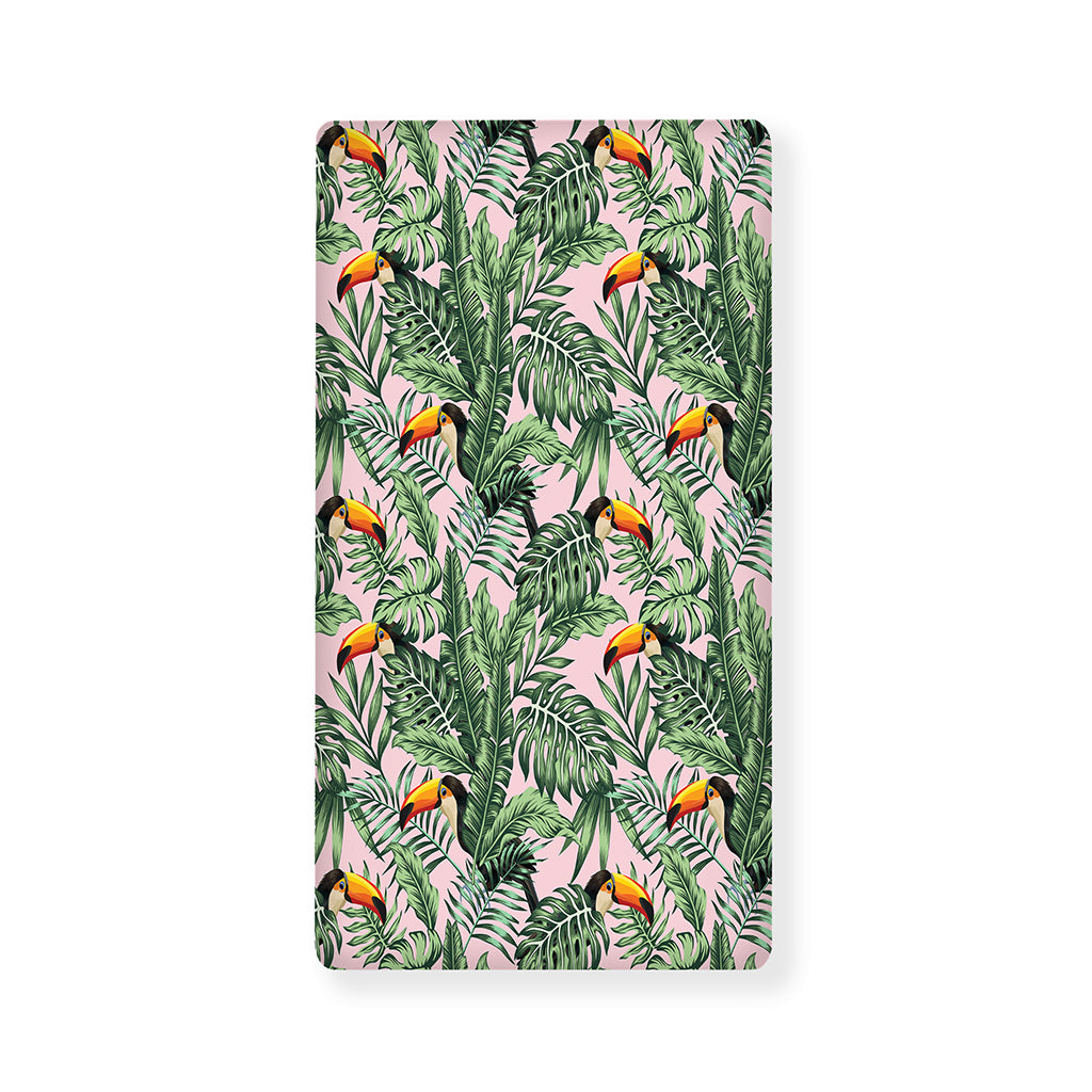 Tropical Palm Leaf And Toucan Print Baby Crib Sheet