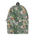 Tropical Palm Leaf And Toucan Print School Backpack