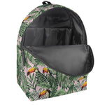 Tropical Palm Leaf And Toucan Print Backpack
