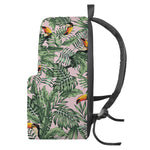 Tropical Palm Leaf And Toucan Print Backpack