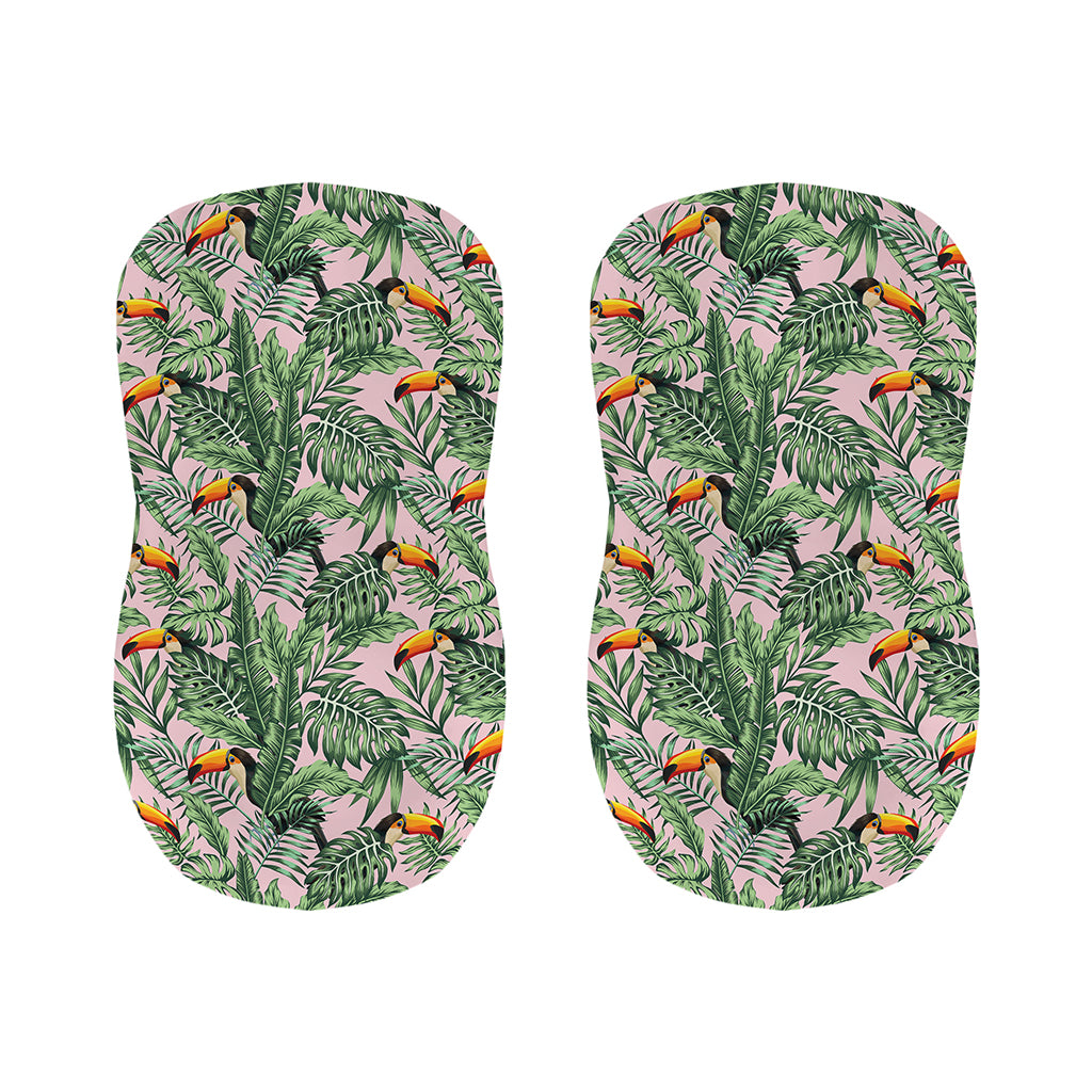 Tropical Palm Leaf And Toucan Print Bar Stool Covers