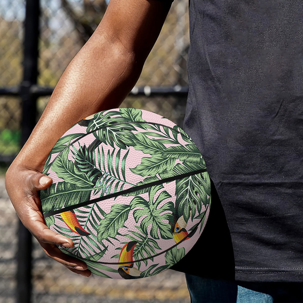 Tropical Palm Leaf And Toucan Print Basketball