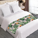 Tropical Palm Leaf And Toucan Print Bed Runner