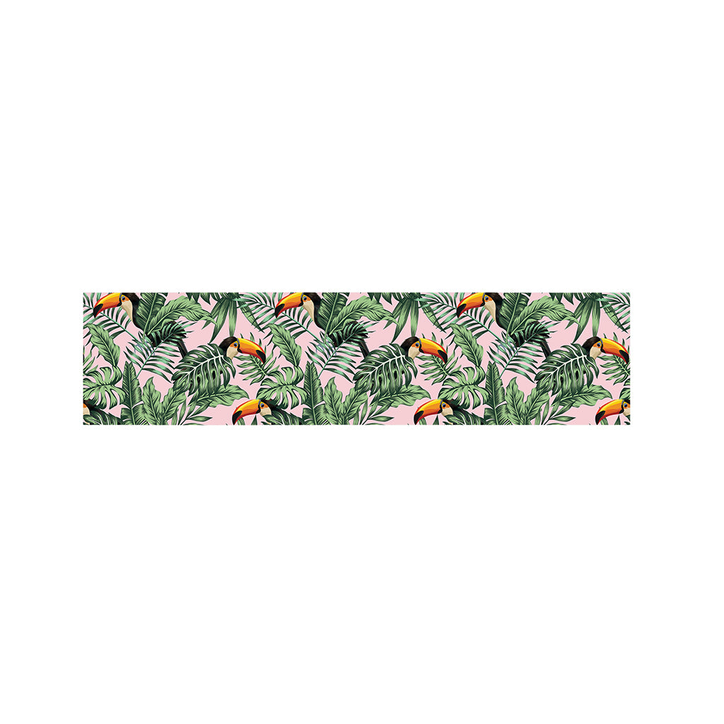 Tropical Palm Leaf And Toucan Print Bed Runner
