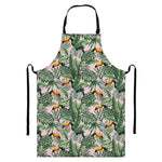 Tropical Palm Leaf And Toucan Print Bib Apron With Pocket