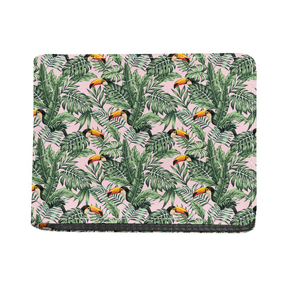 Tropical Palm Leaf And Toucan Print Bifold Wallet