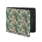 Tropical Palm Leaf And Toucan Print Bifold Wallet