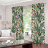 Tropical Palm Leaf And Toucan Print Blackout Grommet Curtains