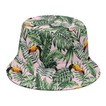 Tropical Palm Leaf And Toucan Print Bucket Hat