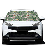 Tropical Palm Leaf And Toucan Print Car Windshield Snow Cover